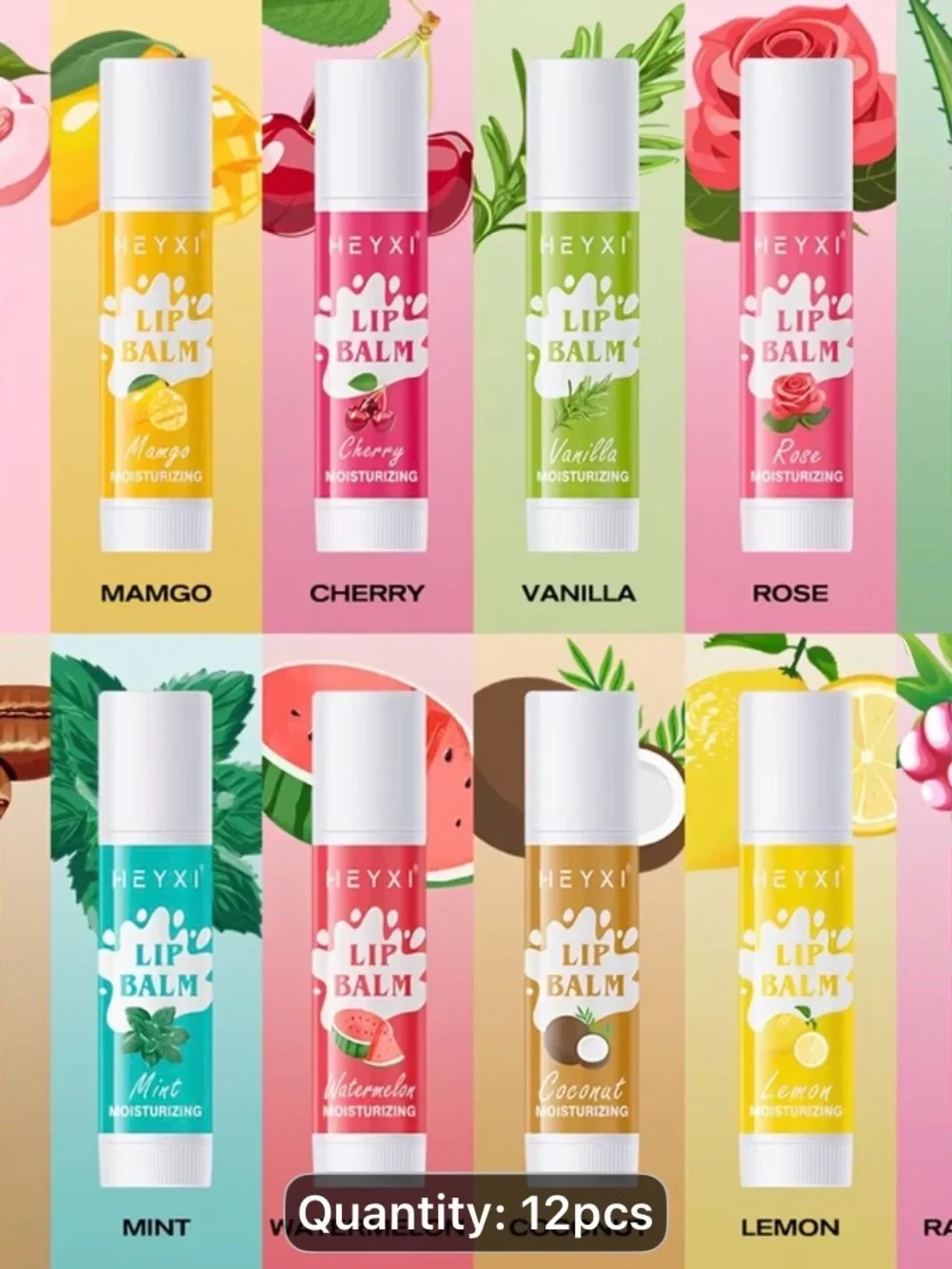 Forever 21 Sheer Glossy Pink Lip Balm Set (12pcs)